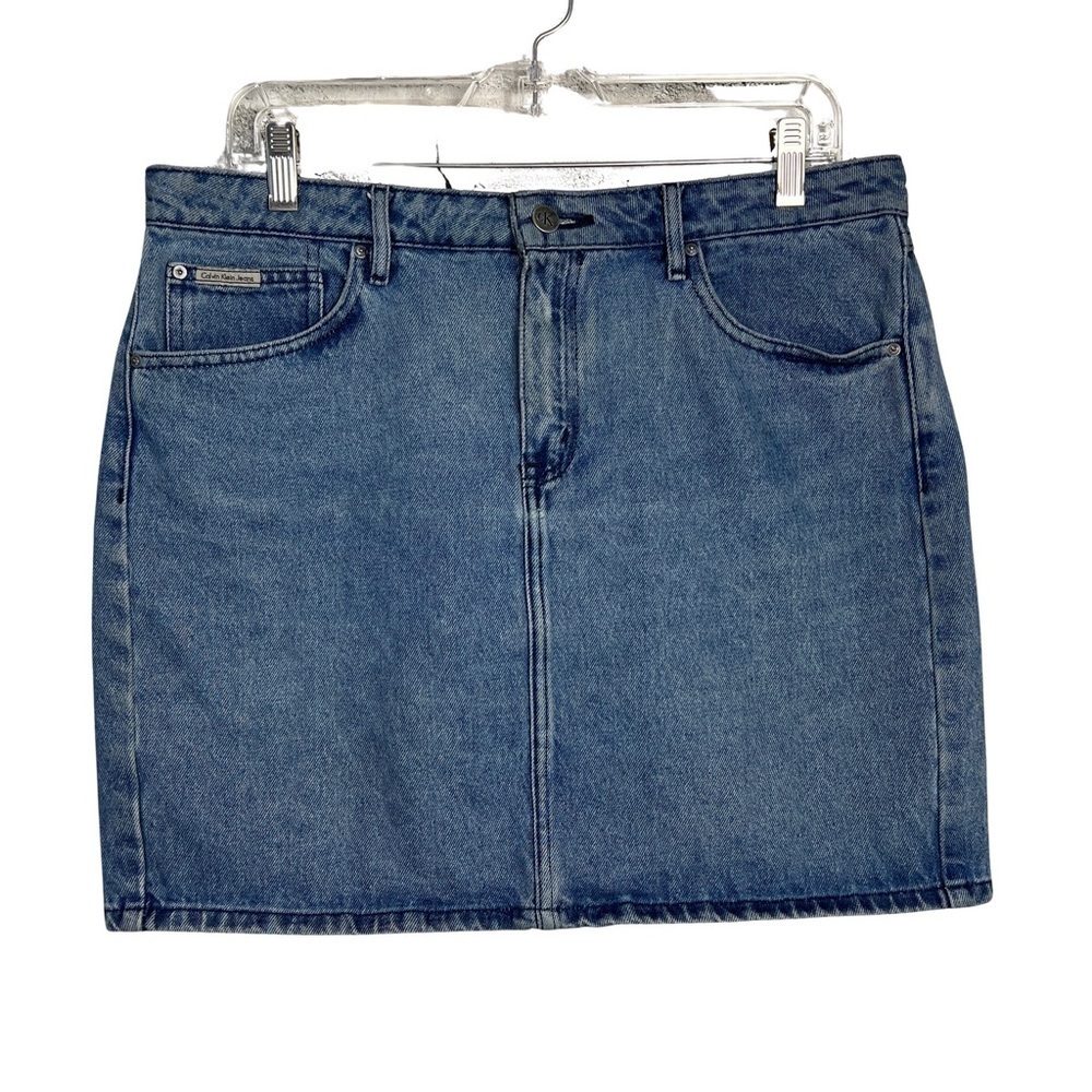 Vintage 90s Calvin Klein Denim Mini Skirt Size Large